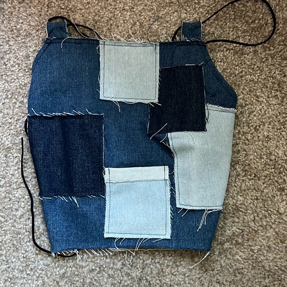 Denim halter crop top